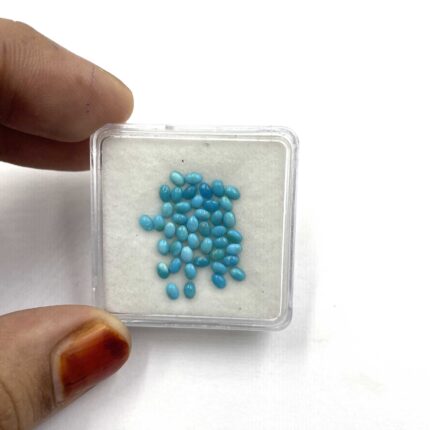 Natural Sleeping Beauty Turquoise Oval Cabochon Stone Lot 100 Pcs 2*3 MM 4 CT