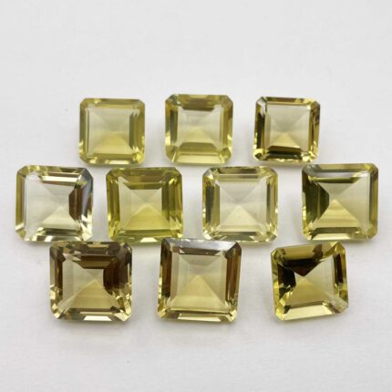 Natural Lemon Quartz Octagon Cut Loose Stone Lot 13 Pcs 12-13 MM 104 CT