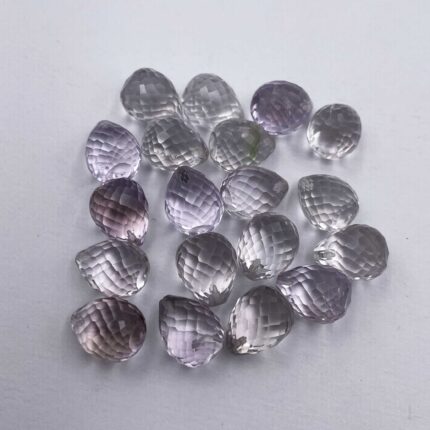 Natural Pink Amethyst Tear Drop Half Drill Cut Stone Lot 19 Pcs 10*12 MM 140 CT