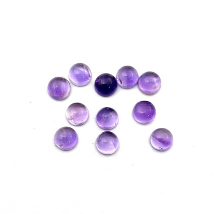 Natural African Amethyst Round Cabochon Loose Gemstone Lot 11 Pcs 5 MM 6 CT