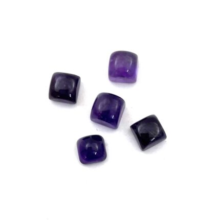 Natural African Amethyst Square Cabochon Loose Gemstone Lot 5 Pcs 6 MM 7.84 CT