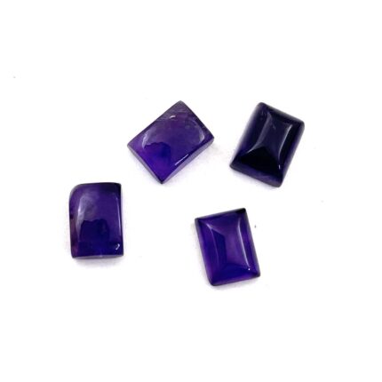 Natural African Amethyst Rectangle Cabochon Gemstone Lot 4 Pcs 5x7 MM 4.69 CT