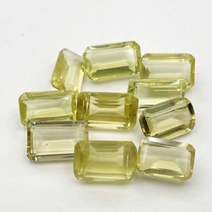 Natural Lemon Quartz Octagon Cut Loose Stone Lot 18 Pcs 10*14-10*18 MM 146 CT
