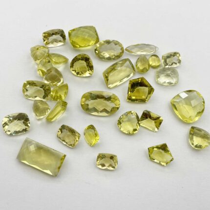 Natural Lemon Quartz Mix Checker Cut Loose Gemstone Lot 38 Pcs 6-16 MM 100 CT