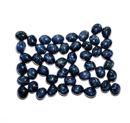 Natural Star Blue Sapphire Oval Cabochon Diopside Gemstone 2 Pcs 8*10 MM 7 CT