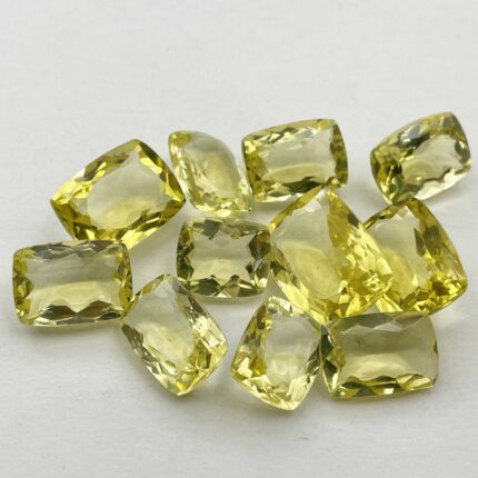 Natural Lemon Quartz Cushion Cut Loose Gemstone Lot 11 Pcs 10*12-13*18 MM 81 CT