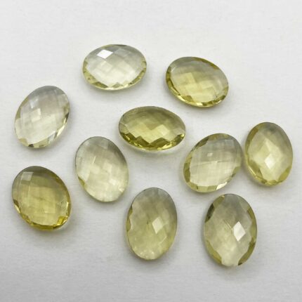 Natural Lemon Quartz Oval Briolette Cut Loose Gemstone Lot 10 Pcs 13*18 MM 74 CT