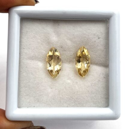Natural Citrine Marquise Cut Loose Gemstone Lot 2 Pcs 7*14 MM 4 CT