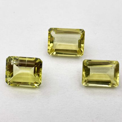 Natural Lemon Quartz Octagon Cut Loose Gemstone Lot 3 Pcs 13*18-15*20 MM 56 CT