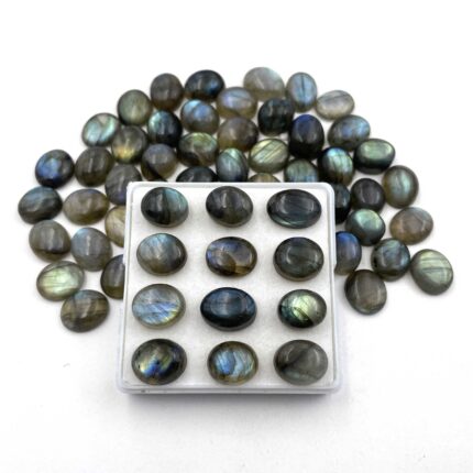 Natural Labradorite Oval Cabochon Loose Stone Lot 21 Pcs 9*11-10*12 MM 100 CT