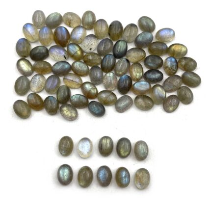 Natural Labradorite Oval Cabochon Loose Stone Lot 62 Pcs 6*8 MM 100 CT