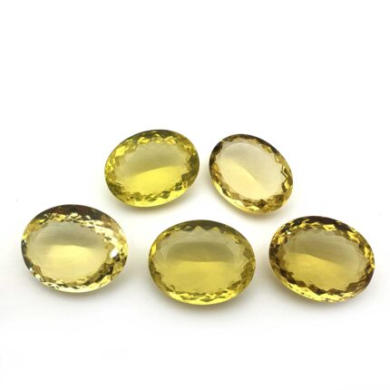 Natural Lemon Quartz Mix Size Oval Cut Gemstone Lot 5 Pcs 21*26-22*28 MM 188 CT