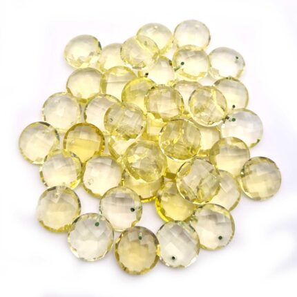 Natural Lemon Quartz Round Drilled Loose Gemstone Beads 9 Pcs 16 MM 86 CT