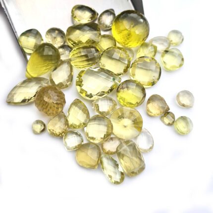 Natural Lemon Quartz Mix Shape Faceted Loose Gemstone Beads 12*14-14*19MM 100 CT