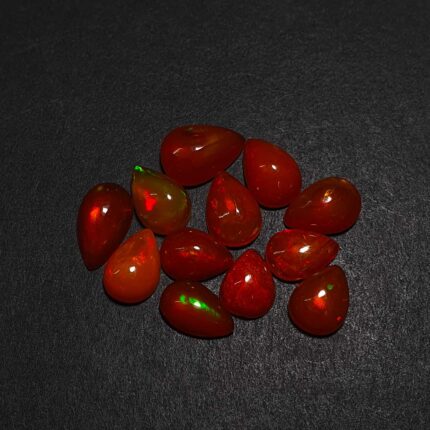 Natural Orange Opal Pear Cabochon Loose Gemstone Lot 6*8-6*10 MM 7.6 CT 10 Pcs
