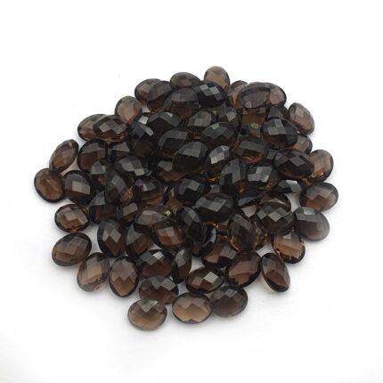 Natural Smoky Quartz Oval Briolette Cut Loose Stone Lot 6*8 MM 55 CT 52 Pcs