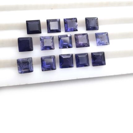 Natural Iolite Square Cut Loose Gemstone Lot Iolite For Jewelry 37 Pcs 6 mm 34CT