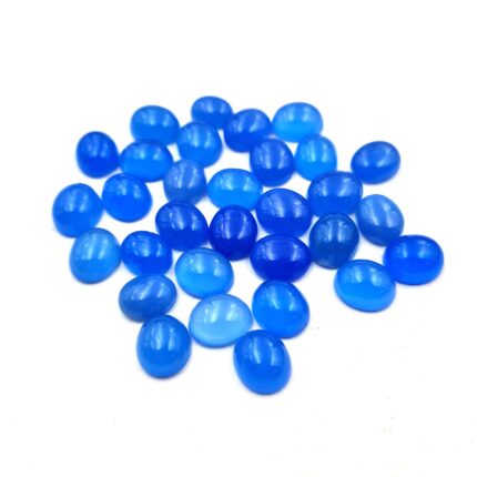Natural Blue Chalcedony Oval Cabochon Blue Color 21 Pcs 10*12 MM 101CT