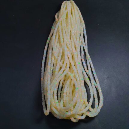 Natural Ethiopian Opal Rondelle Smooth Beads 3-4 MM 24 CT 16 Inch