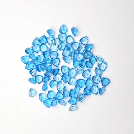 Natural Swiss Blue Topaz Trillion Cut Loose Gemstone Lot 7 MM 10 CT  7 Pcs