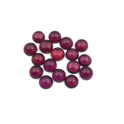 Natural Rhodolite Garnet Round Cabochon Loose Gemstone Lot 4 Pcs 6 MM 5 CT