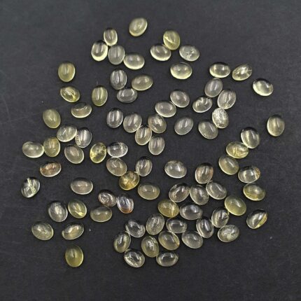 Natural Lemon Quartz Oval Cabochon Loose Gemstone Lot 71 Pcs 6*8 MM 100 CT