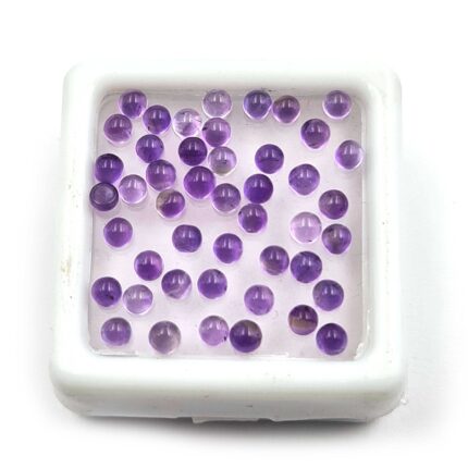 Natural Amethyst Round Cabochon Loose Gemstone Lot 100 Pcs 2.5 mm
