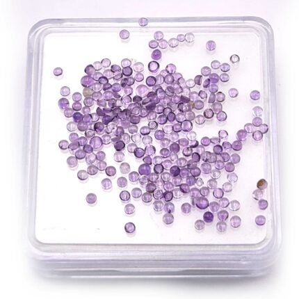 Natural Amethyst Round Cabochon Loose Gemstone Lot 100 Pcs 1.5 mm