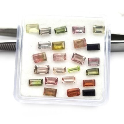 Natural Multi Tourmaline Baguette Cut Loose Stone 19 Pcs 2.50*4.50-3*6 MM 5 CT
