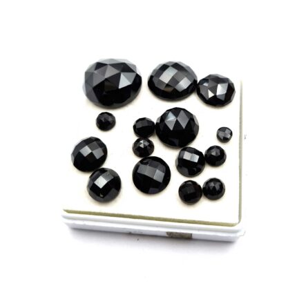 Natural Black Spinel Round Cut Loose Gemstone lot 18 Pcs 6-18 MM 100 CT