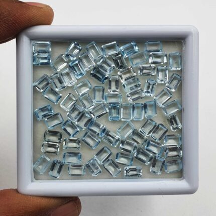 Natural Sky Blue Topaz Octagon Cut Loose Gemstone Lot 43 Pcs 4*6 MM 30 CT