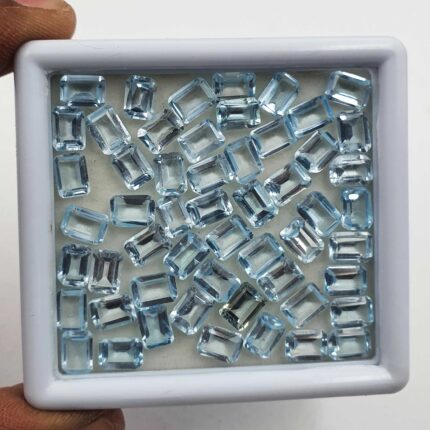 Natural Sky Blue Topaz Octagon Cut Loose Gemstone Lot 26 Pcs 5*7 MM 30 CT