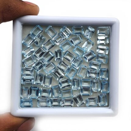 Natural Sky Blue Topaz Octagon Cut Loose Gemstone Lot 28 Pcs 5*7 MM 30 CT