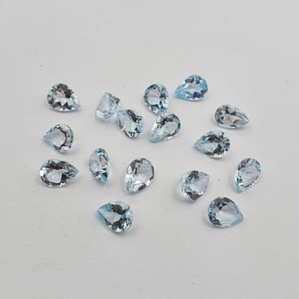 Natural Sky Blue Topaz Pear Cut Loose Gemstone Lot 16 Pcs 7*9 MM 28 CT
