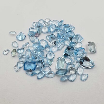 Natural Sky Blue Topaz Mix Cut Loose Gemstone Lot 29 Pcs 3-15 MM 30 CT