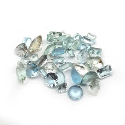 Natural Aquamarine Mix Cut Loose Gemstone Lot 41 Pcs 3-7 MM 20 CT