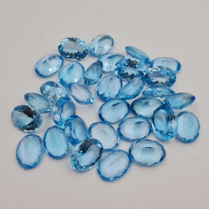 Natural Sky Blue Topaz Oval Cut Loose Gemstone Lot 2 Pcs 12*16 MM 22 CT