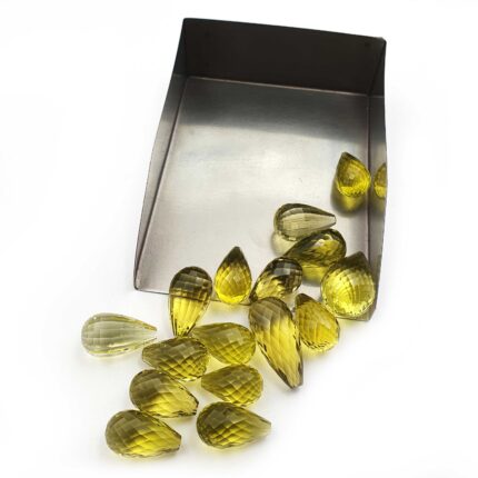 Natural Lemon Quartz Tear Drop Cut Loose Gemstone Lot 4 Pcs 10*16-12*24 MM 58 CT