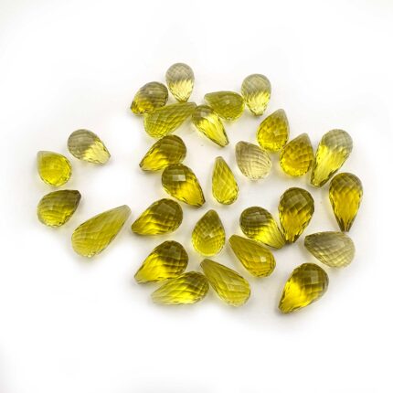 Natural Lemon Quartz Teardrop Briolette Cut Gemstone 11 Pcs 8x15-10x20 MM 102 CT