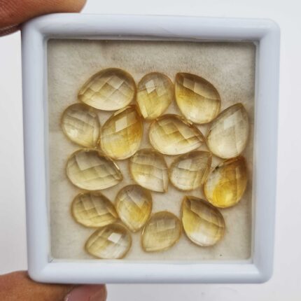Natural Citrine Pear Checker Cut Loose Gemstone Lot 16 Pcs 9*12-10*14 MM 68 CT