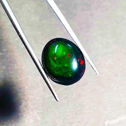 Natural Ethiopian Black Opal Oval Cabochon Loose Gemstone 11.50*14 MM 3.35 CT