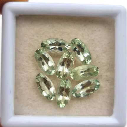 Natural Green Beryl Oval Cut Loose Gemstone Lot 8 Pcs 5*10 MM 9 CT