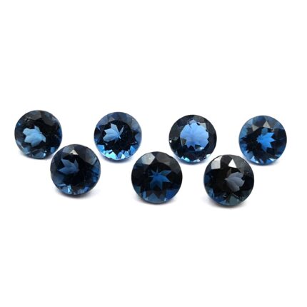 Natural London Blue Topaz Round Cut Loose Gemstone Lot 7 Pcs 8 MM 16 CT