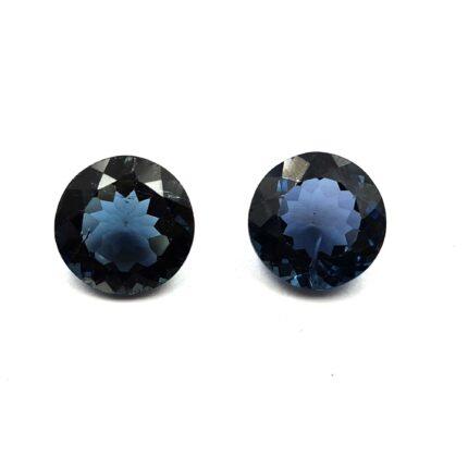Natural London Blue Topaz Round Cut Loose Gemstone Lot 2 Pcs 13 MM 16 CT