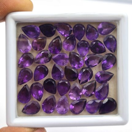Natural African Amethyst Pear Cut Loose Stone Lot 7x9-7x10 MM 83 CT 52 Pcs