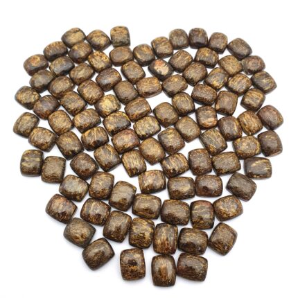 Natural Golden Amphibolite Cushion Cabochon Loose Gemstone 19Pcs 10-12 MM 104 CT