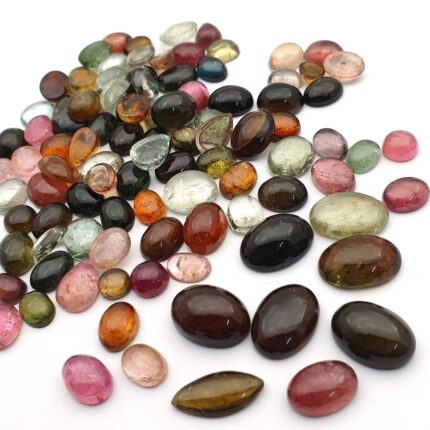 Natural Multi Tourmaline Cabochon Smooth Mix Stone Lot 8 Pcs 6*8-10*14 mm 23 CT
