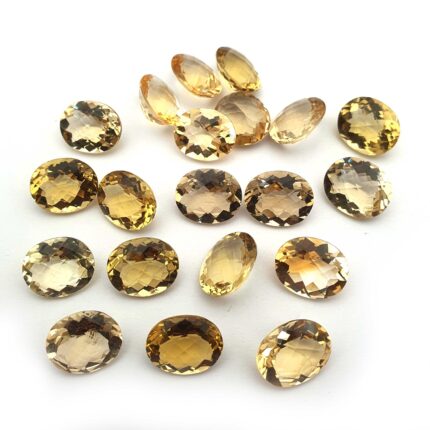 Natural Citrine Quartz Checker Cut Oval Loose Gemstone Lot 10 Pcs 10*12 MM 40 CT
