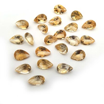 Natural Citrine Quartz Pear Shape Cut Loose Gemstone Lot 33 Pcs 7*10 MM 53 CT