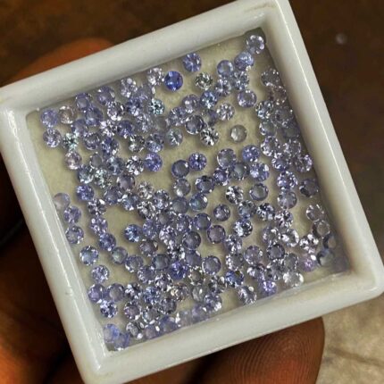 Natural Tanzanite Round Faceted Cut Loose Gemstone Lot 100 Pcs 2.5 mm 6 CT